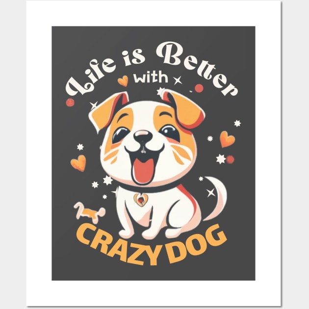 cute crazy dog Wall Art by AOAOCreation